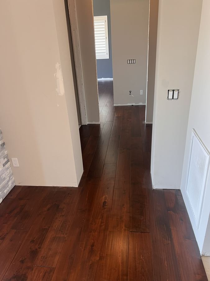 Entry hall, deep walnut tone