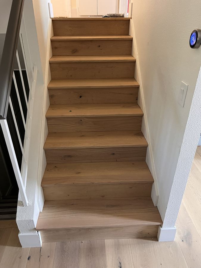 After: new wood treads and risers