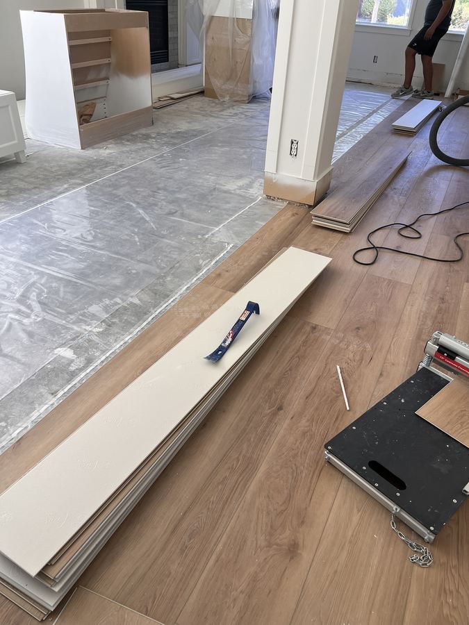 Install in progress, floors protected