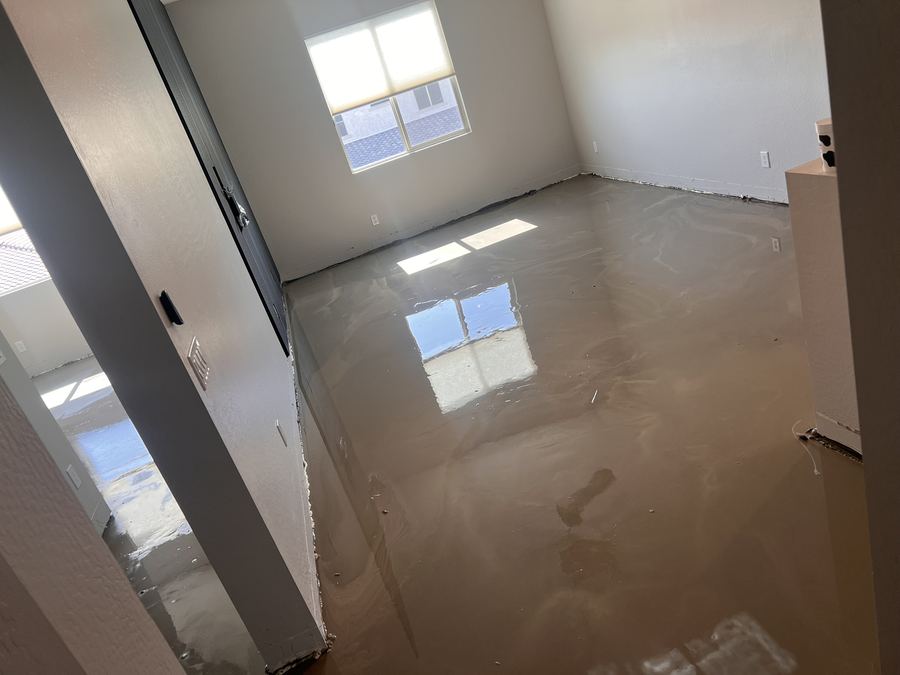 Subfloor leveled, bedroom