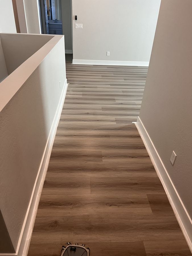 Landing and hallway, warm plank