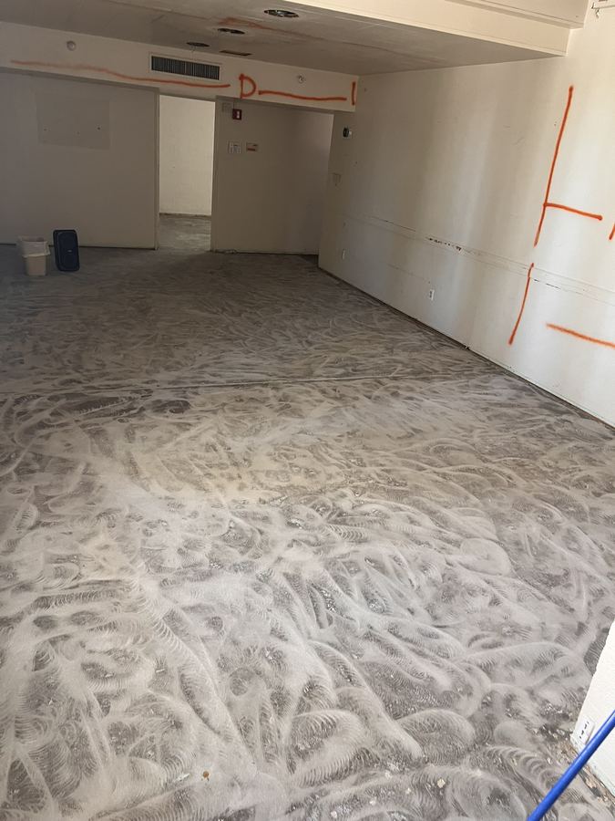 Demo complete, subfloor scraped