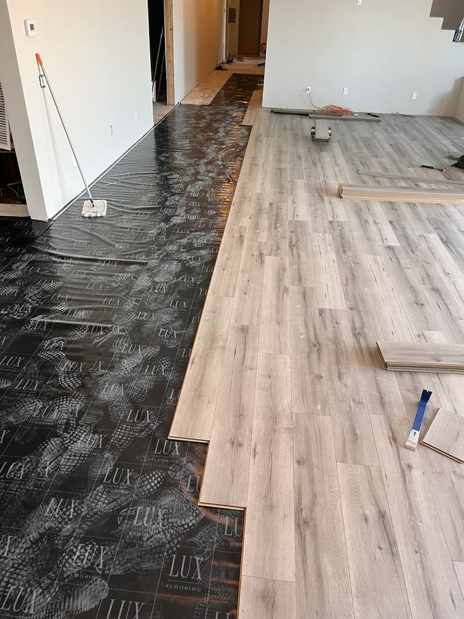 Planks going down over underlayment
