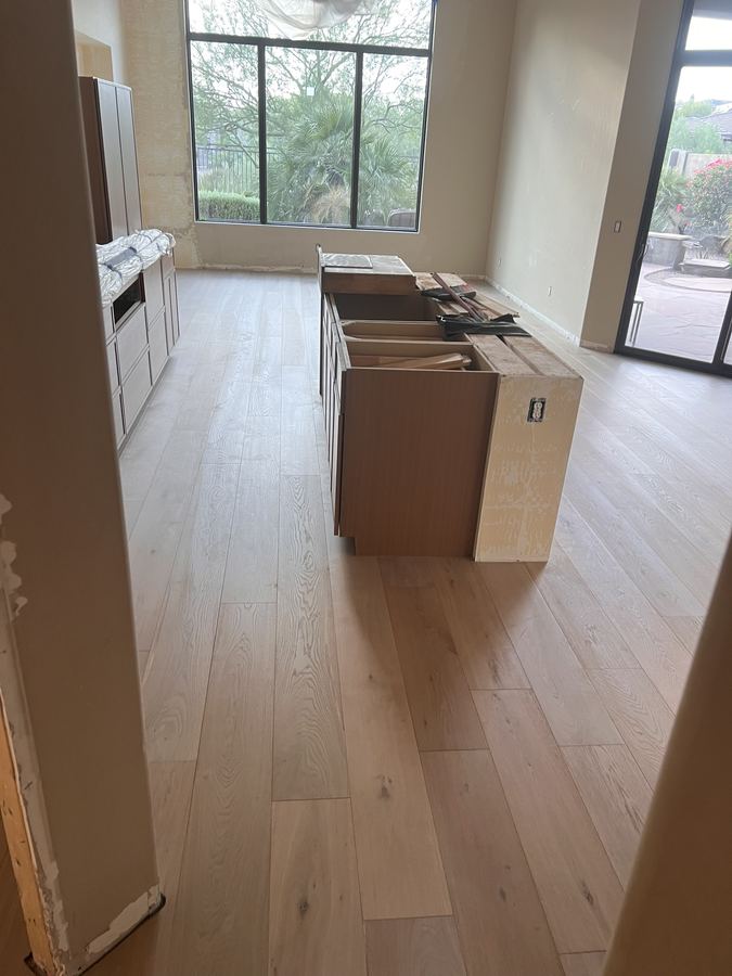 Kitchen, wide plank oak